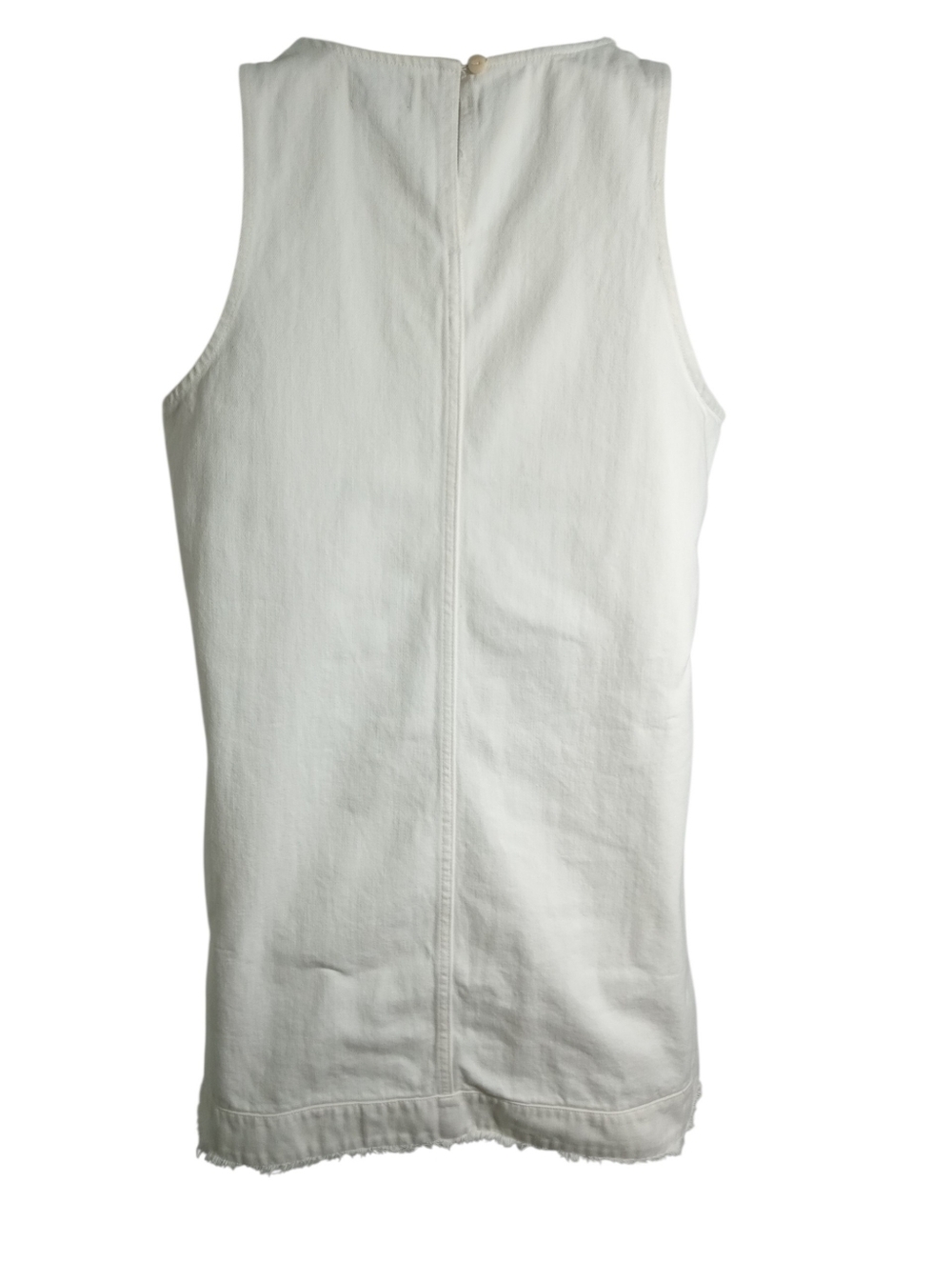 J.Crew Cream Sleeveless Pullover Mini Dress Frayed Hem Shift - Picture 4 of 8